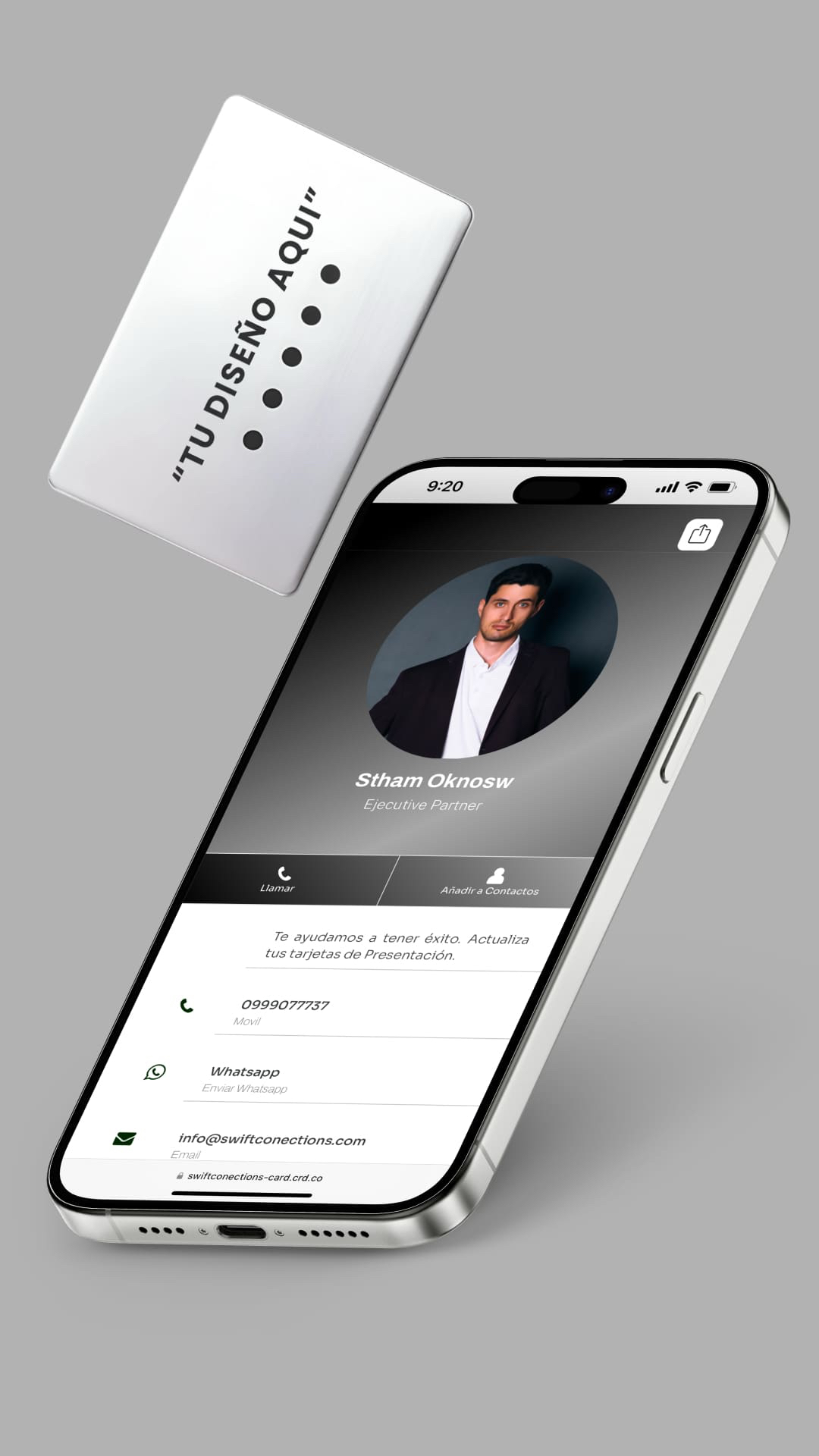 Tarjeta NFC Metálica Plateada