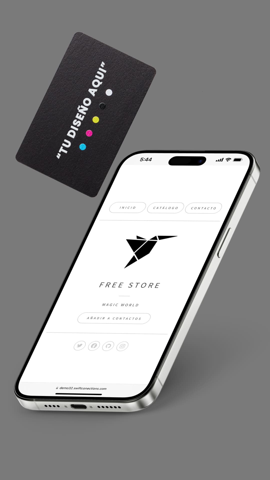 Tarjeta NFC Metálica Plateada