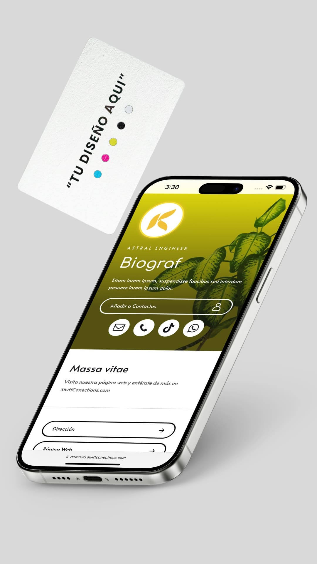 Tarjeta NFC Metálica Plateada