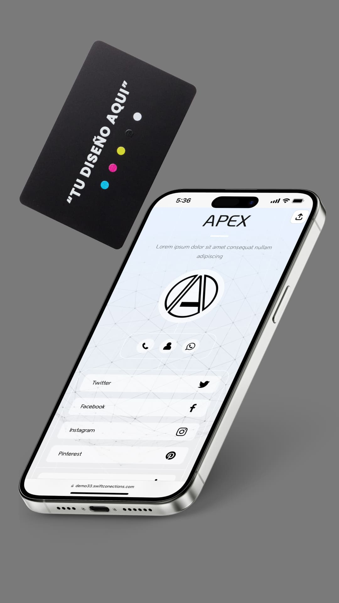 Tarjeta NFC Metálica Plateada