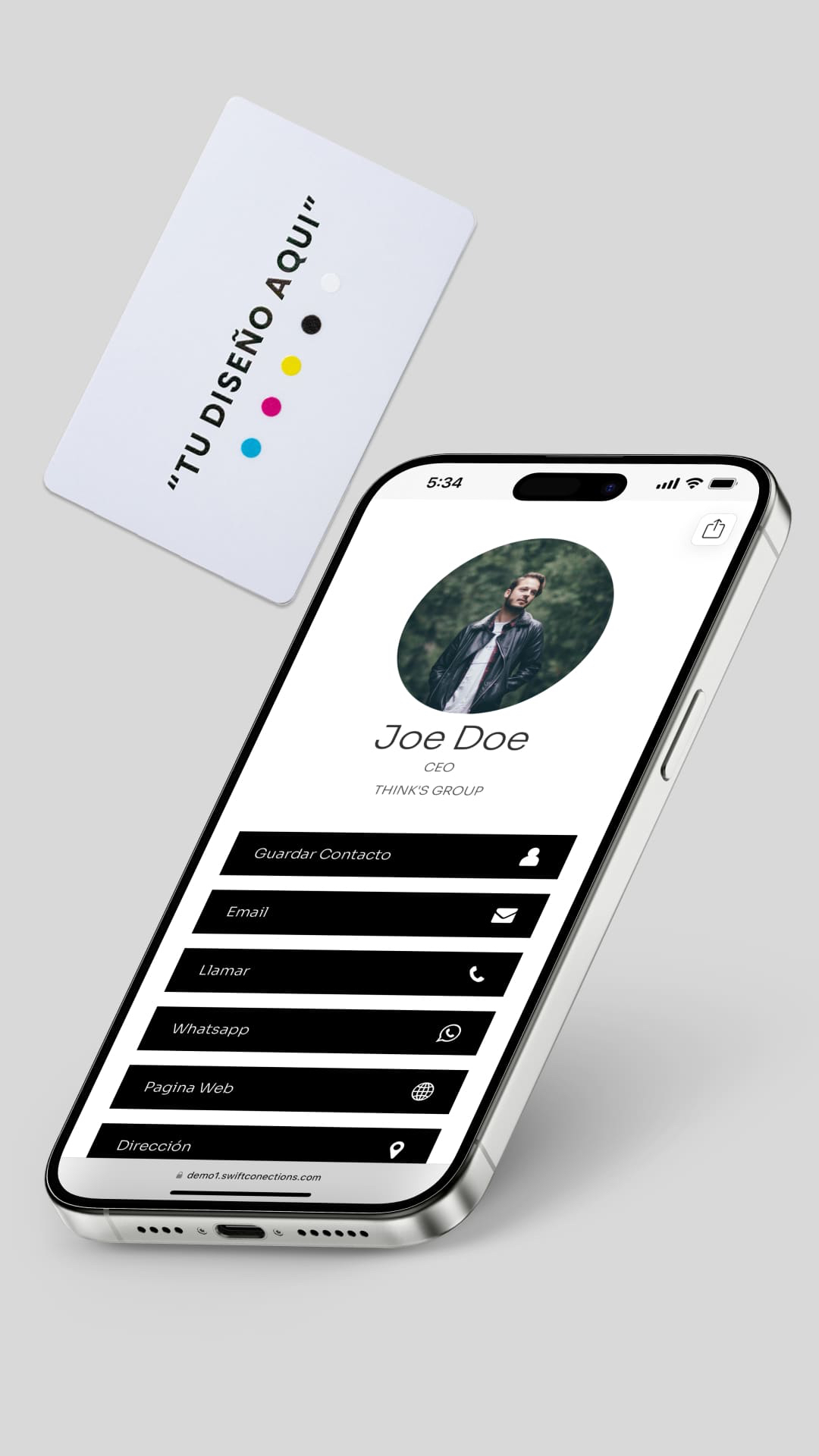 Tarjeta NFC Metálica Plateada