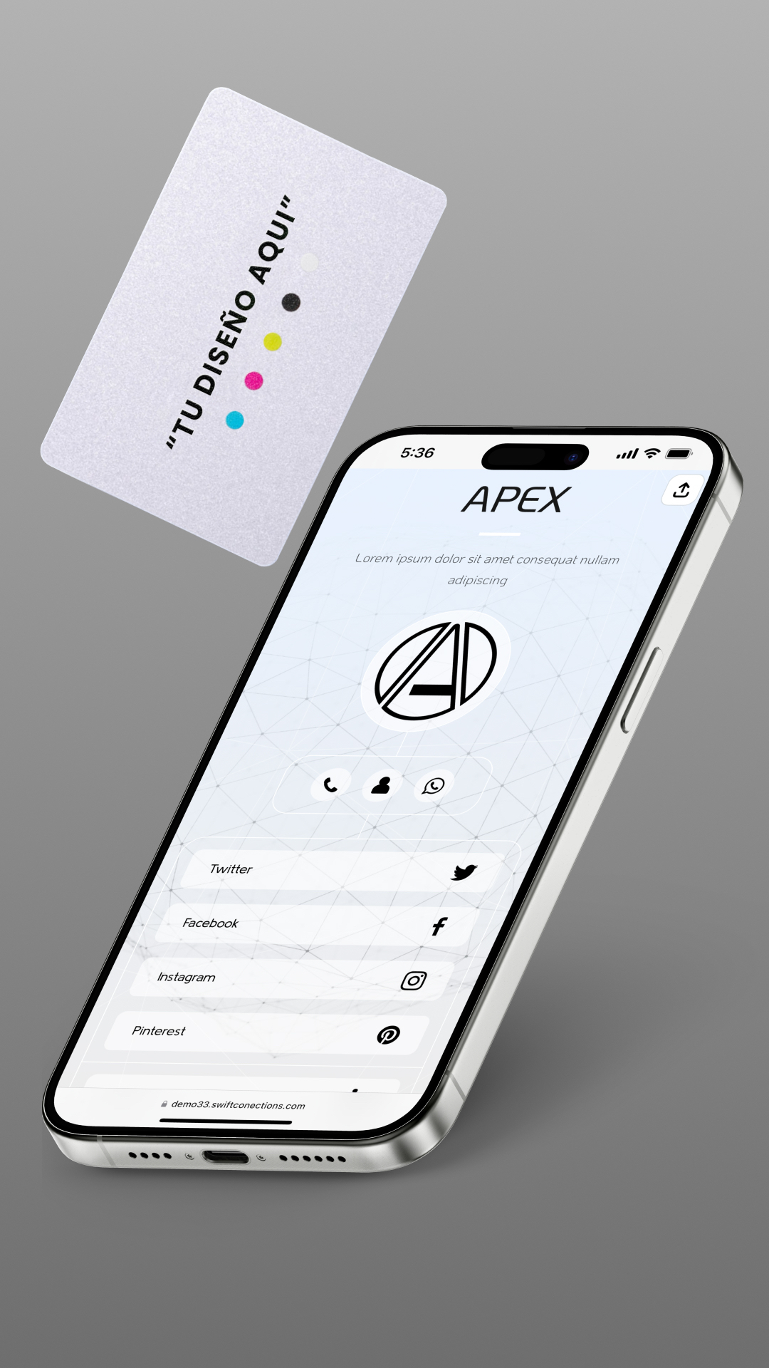 Tarjeta NFC Metálica Plateada