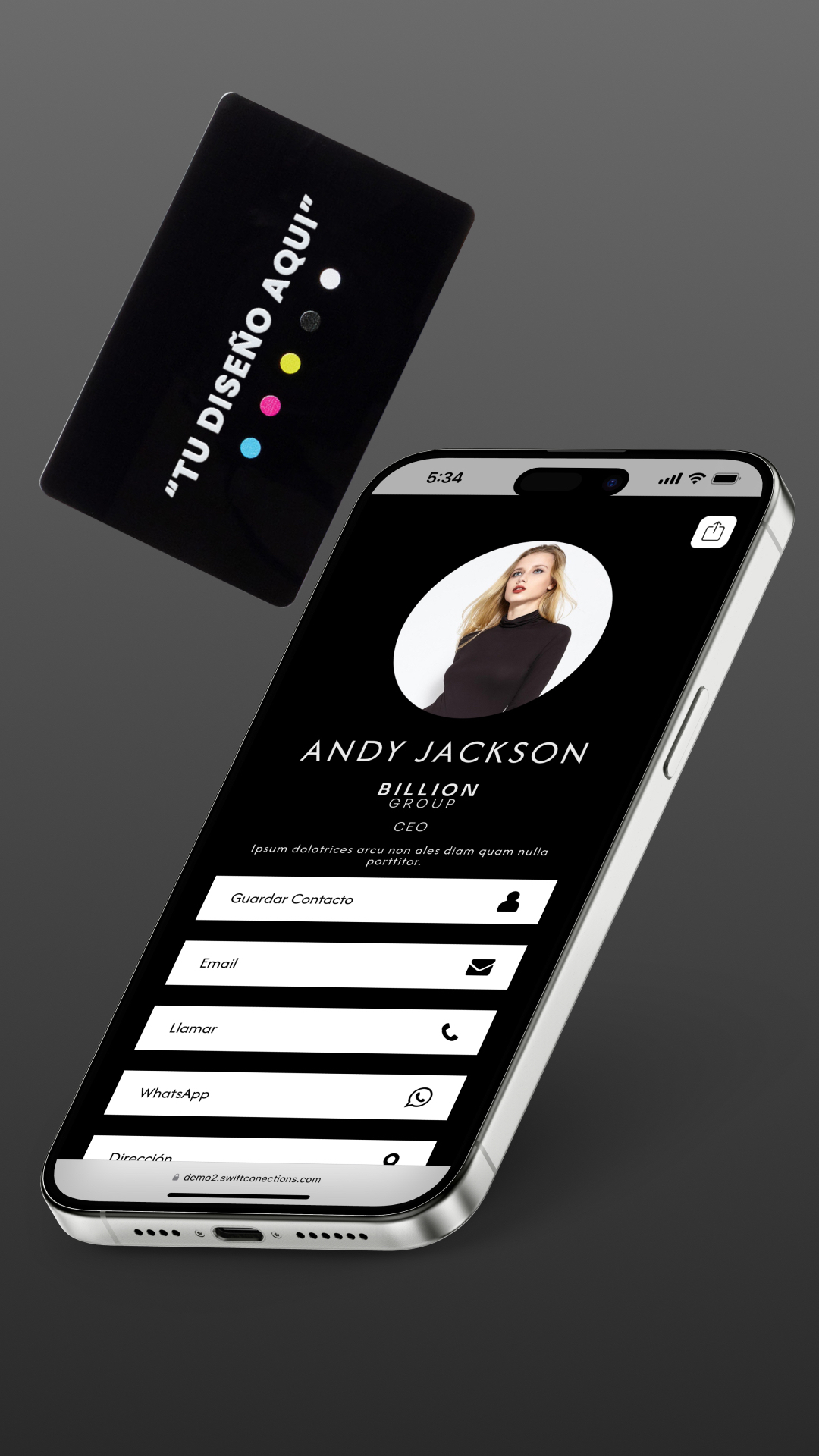 Tarjeta NFC Metálica Plateada