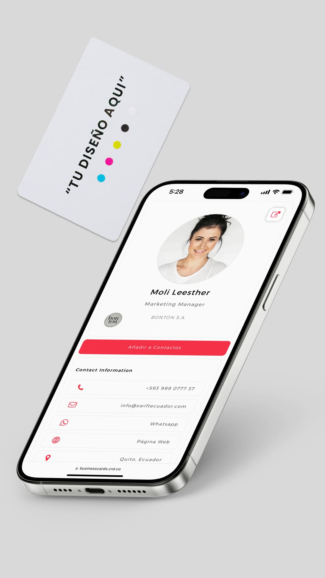 Tarjeta NFC Metálica Plateada