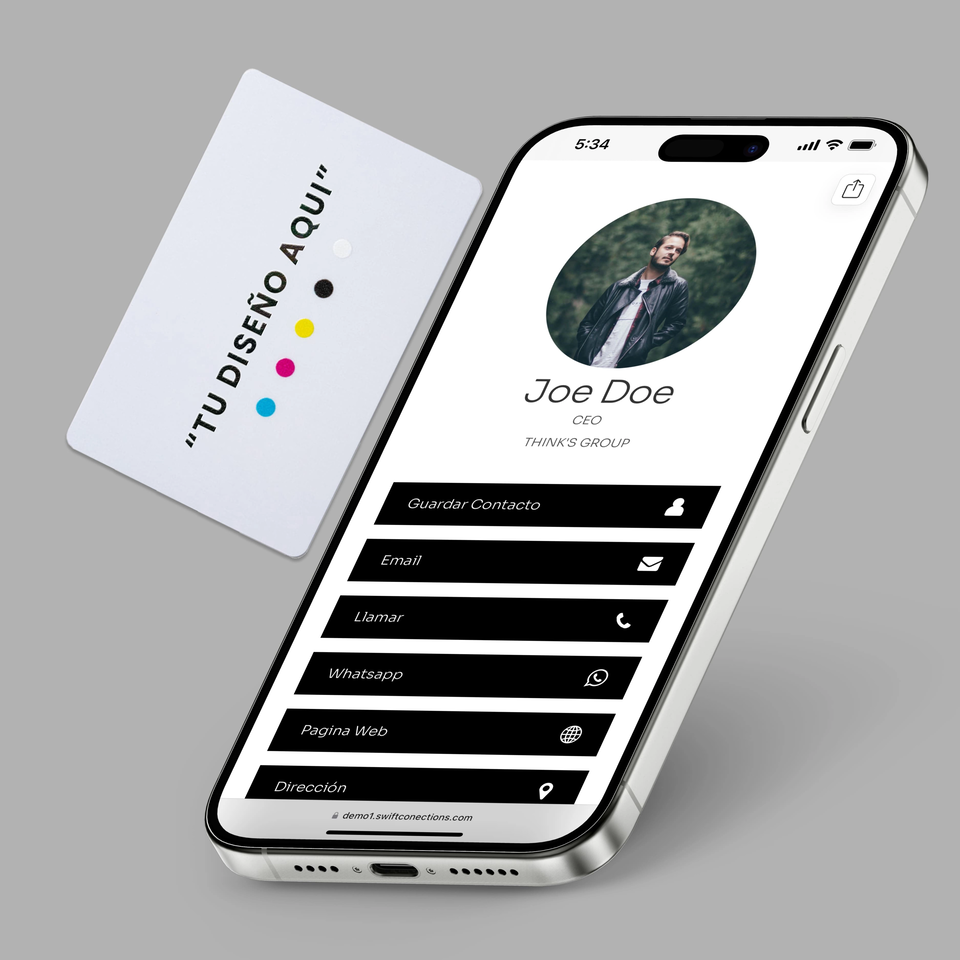 Tarjeta NFC PVC, PVC Blanca Mate