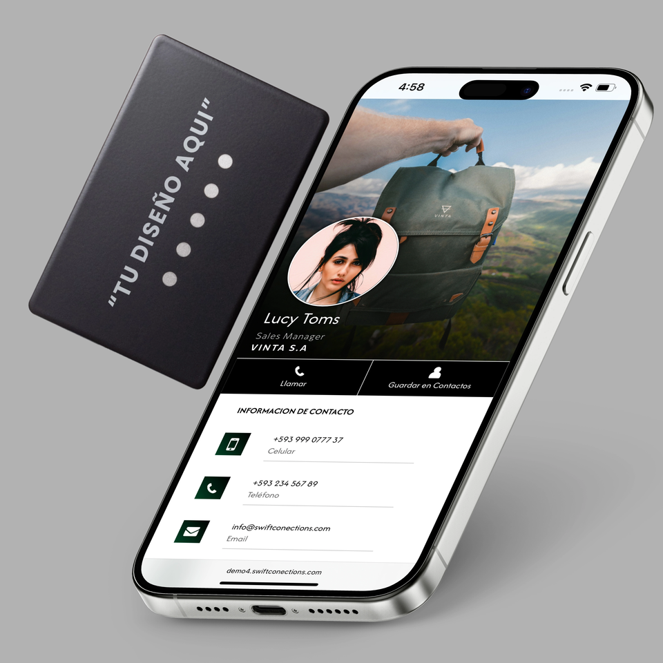 Tarjeta NFC Metal, Metal Negra