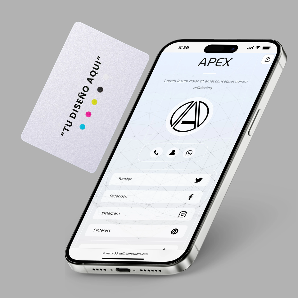 Tarjeta NFC PVC, PVC Plateada Brillante