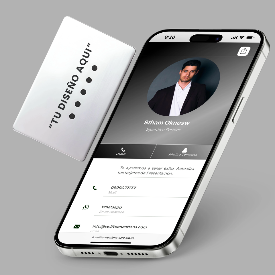 Tarjeta NFC Metal, Metal Plateada