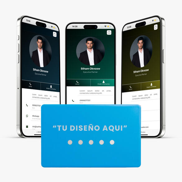 Tarjeta NFC Metal, Metal Azul