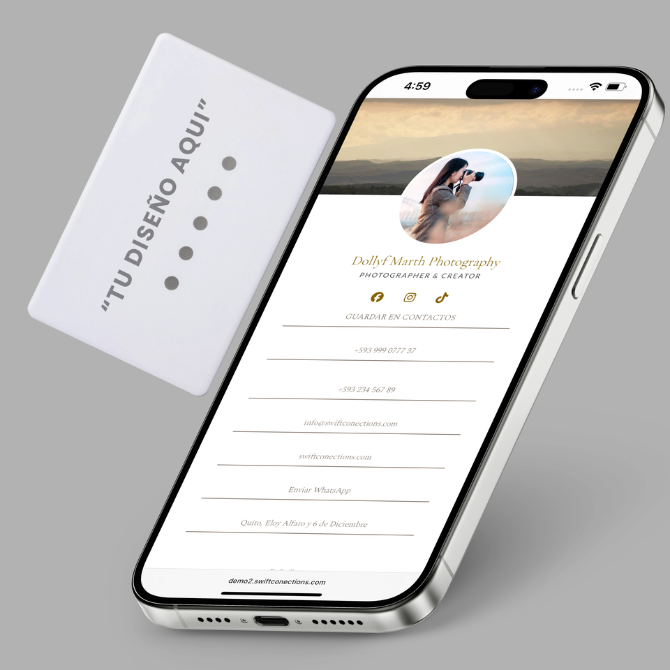 Tarjeta NFC Metal, Metal Blanca