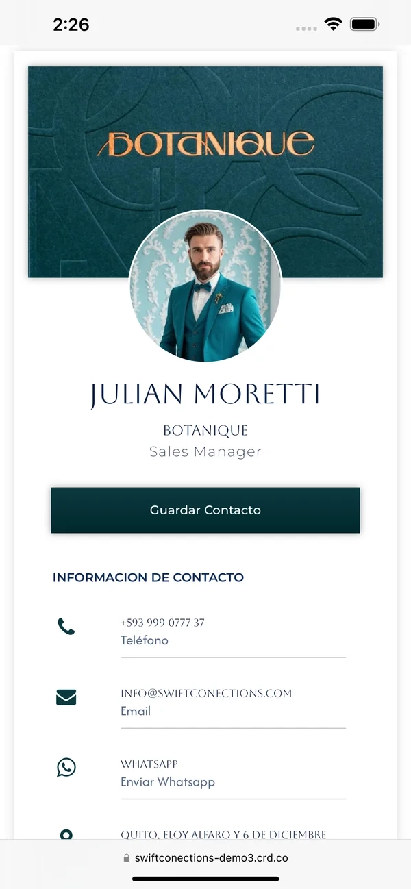 Julian Moretti, perfil turquesa