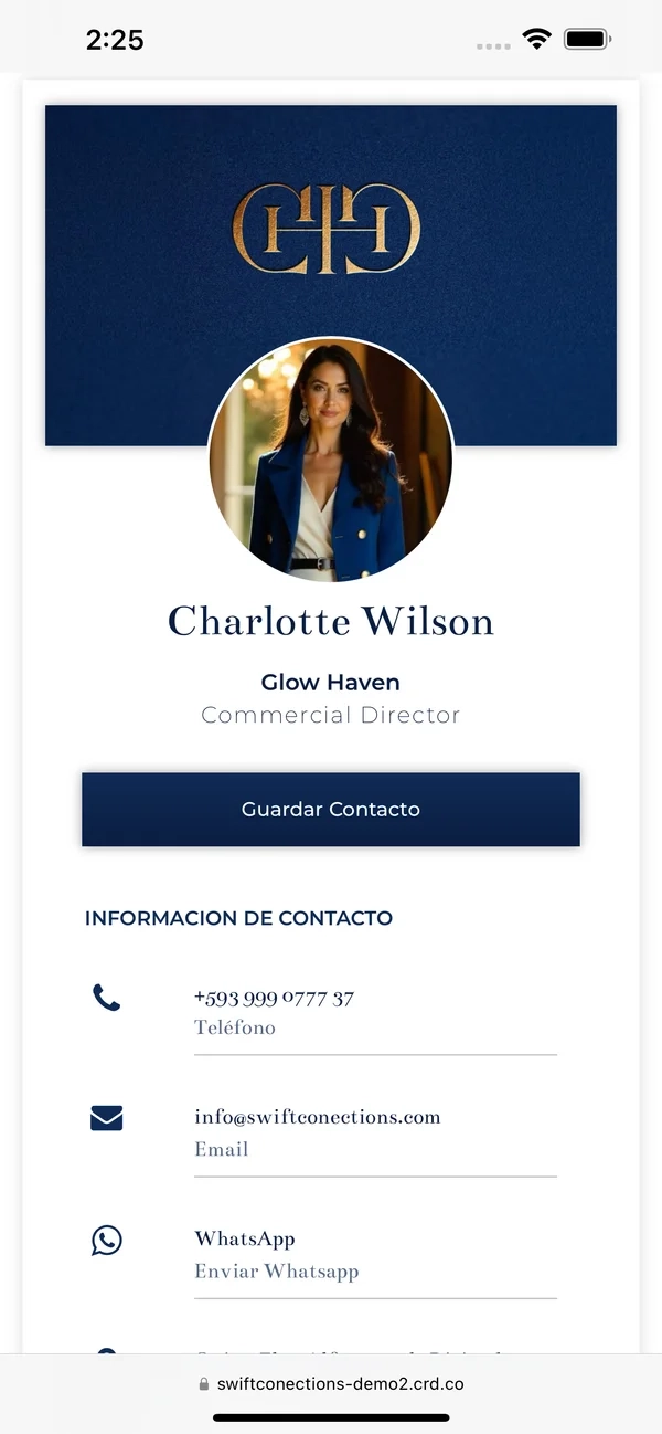 Charlotte Wilson, perfil azul
